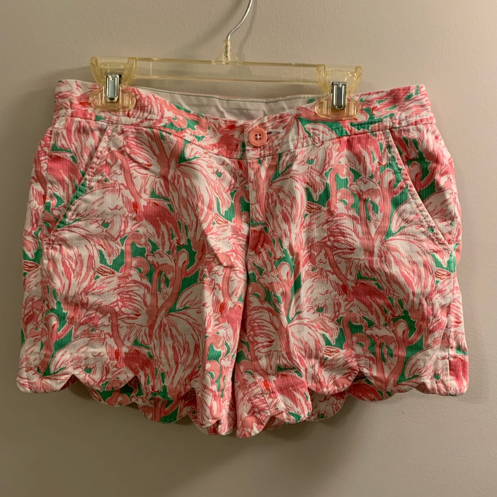 Lilly Pulitzer (for Target) flamingo buttercup scalloped shorts
